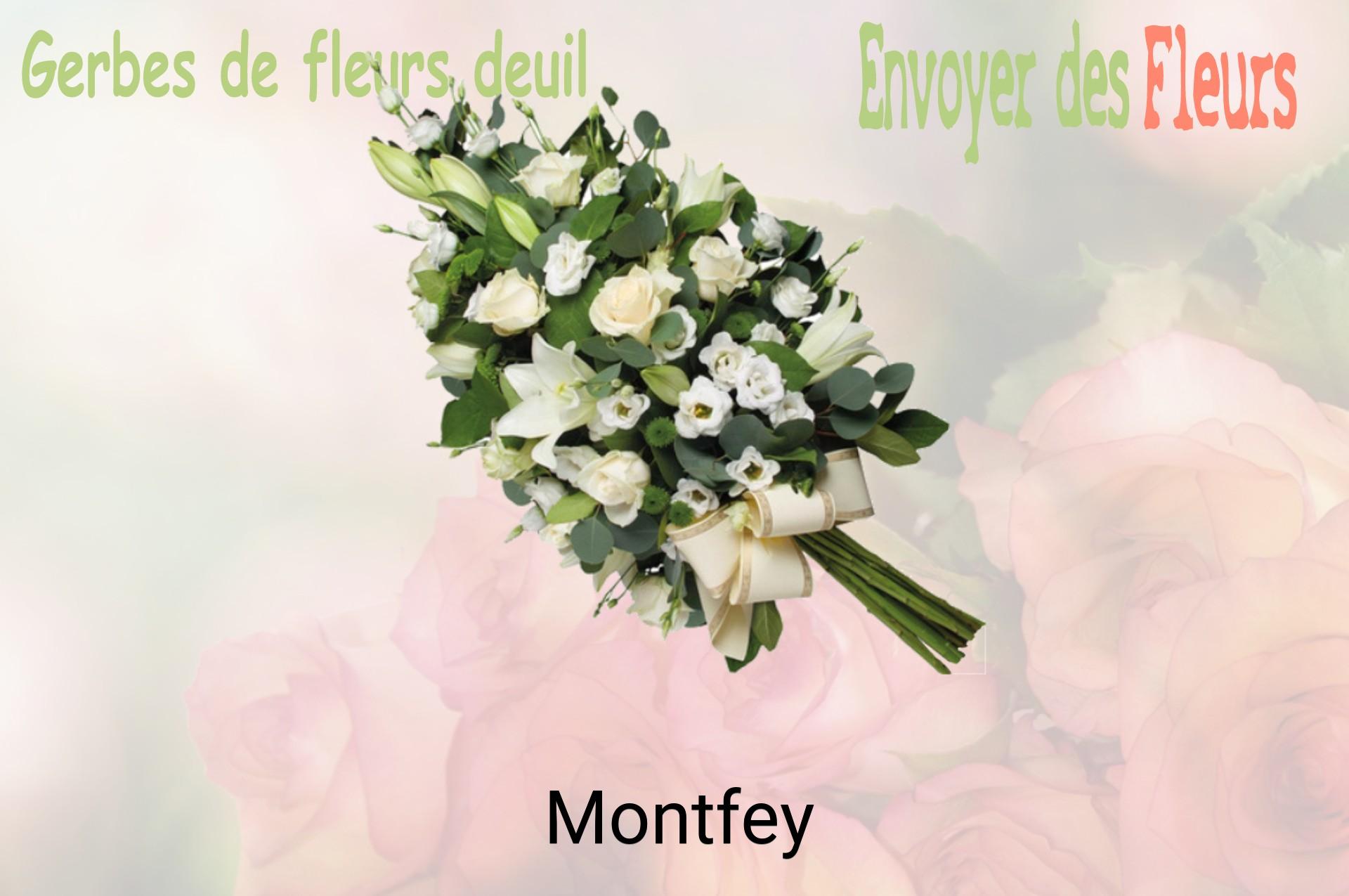 Gerbe de fleurs de deuil livrée à Montfey